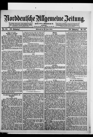 Norddeutsche allgemeine Zeitung vom 24.06.1914