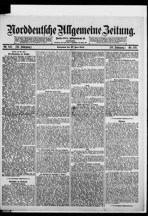 Norddeutsche allgemeine Zeitung vom 27.06.1914