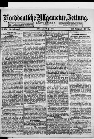 Norddeutsche allgemeine Zeitung vom 29.07.1914