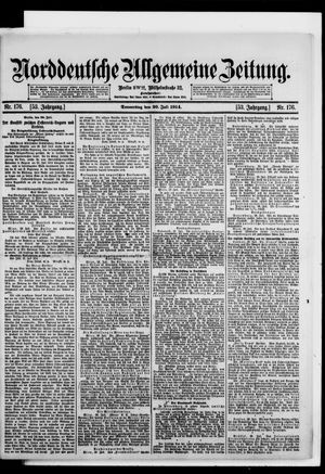 Norddeutsche allgemeine Zeitung on Jul 30, 1914