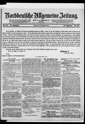 Norddeutsche allgemeine Zeitung vom 04.08.1914