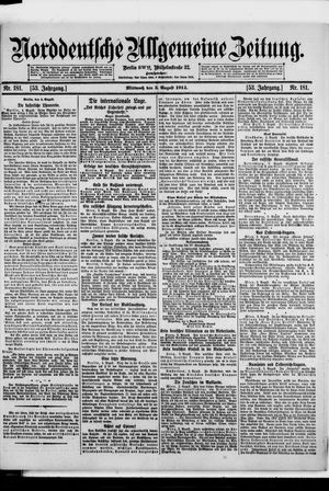 Norddeutsche allgemeine Zeitung vom 05.08.1914