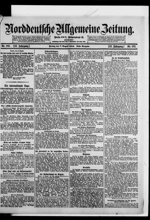 Norddeutsche allgemeine Zeitung on Aug 7, 1914