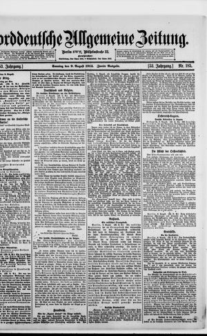Norddeutsche allgemeine Zeitung vom 09.08.1914