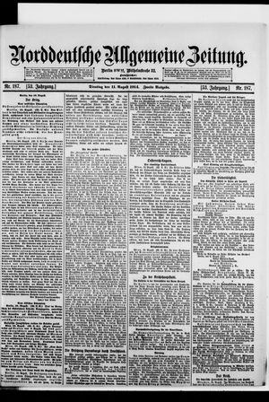 Norddeutsche allgemeine Zeitung vom 11.08.1914