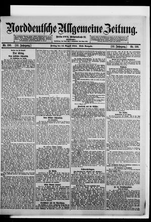 Norddeutsche allgemeine Zeitung vom 14.08.1914