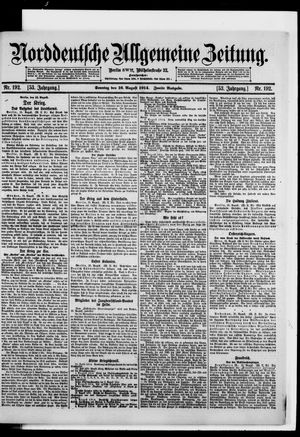 Norddeutsche allgemeine Zeitung vom 16.08.1914