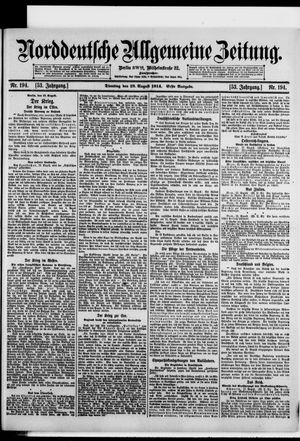 Norddeutsche allgemeine Zeitung vom 18.08.1914