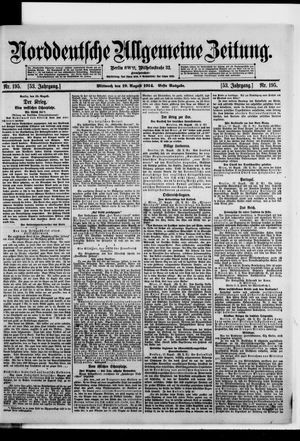 Norddeutsche allgemeine Zeitung vom 19.08.1914