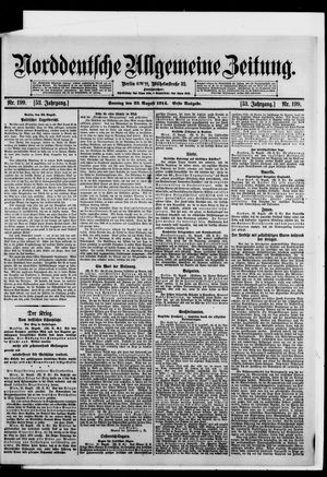 Norddeutsche allgemeine Zeitung on Aug 23, 1914