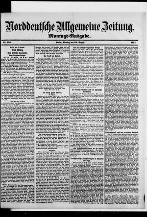 Norddeutsche allgemeine Zeitung vom 24.08.1914