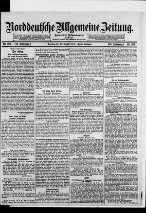 Norddeutsche allgemeine Zeitung vom 25.08.1914