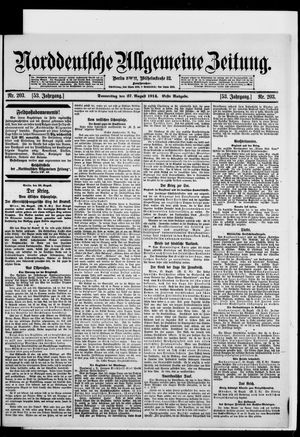 Norddeutsche allgemeine Zeitung on Aug 27, 1914