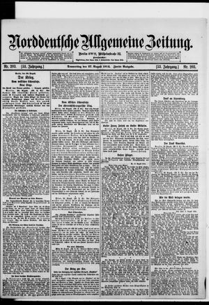 Norddeutsche allgemeine Zeitung vom 27.08.1914