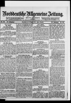 Norddeutsche allgemeine Zeitung vom 29.08.1914