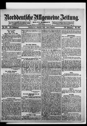 Norddeutsche allgemeine Zeitung vom 01.09.1914