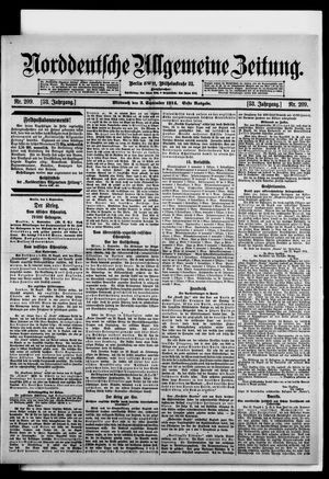 Norddeutsche allgemeine Zeitung vom 02.09.1914