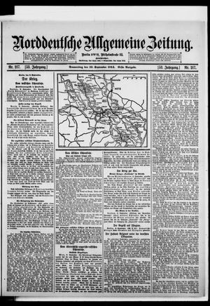 Norddeutsche allgemeine Zeitung on Sep 10, 1914