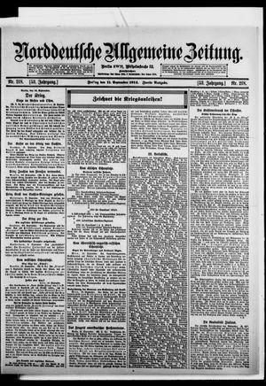 Norddeutsche allgemeine Zeitung vom 11.09.1914