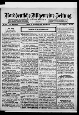 Norddeutsche allgemeine Zeitung vom 13.09.1914