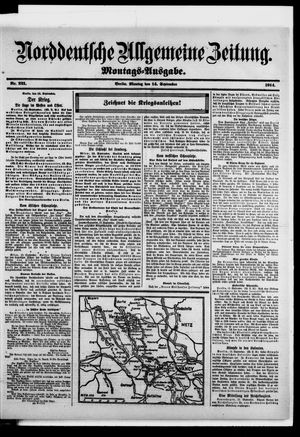 Norddeutsche allgemeine Zeitung on Sep 14, 1914