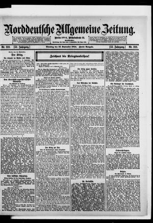 Norddeutsche allgemeine Zeitung vom 15.09.1914