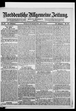 Norddeutsche allgemeine Zeitung vom 20.09.1914
