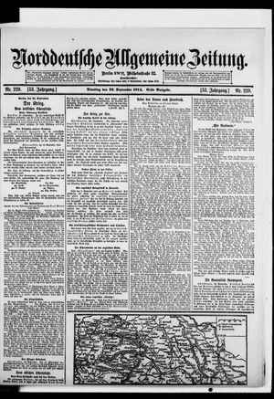 Norddeutsche allgemeine Zeitung vom 22.09.1914