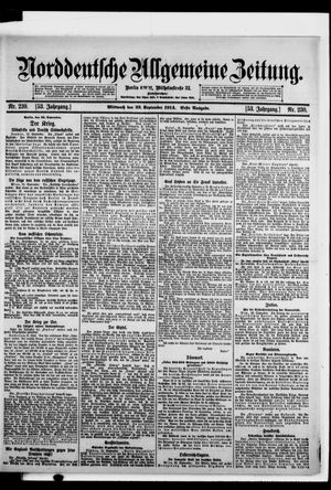 Norddeutsche allgemeine Zeitung vom 23.09.1914