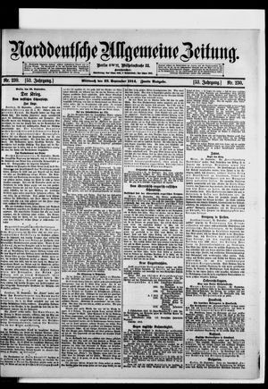 Norddeutsche allgemeine Zeitung vom 23.09.1914