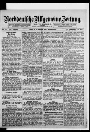 Norddeutsche allgemeine Zeitung on Sep 25, 1914