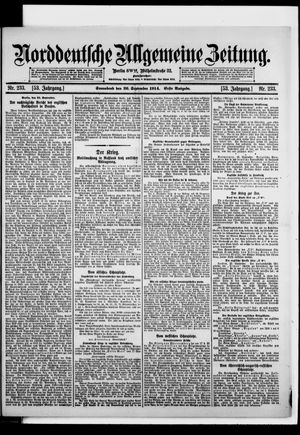 Norddeutsche allgemeine Zeitung vom 26.09.1914
