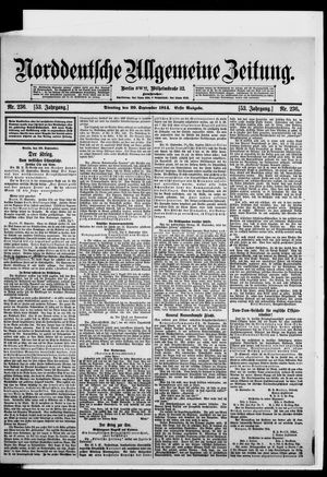 Norddeutsche allgemeine Zeitung vom 29.09.1914