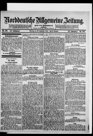 Norddeutsche allgemeine Zeitung vom 29.09.1914