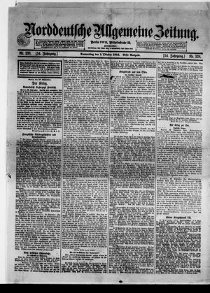 Norddeutsche allgemeine Zeitung on Oct 1, 1914