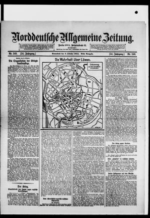 Norddeutsche allgemeine Zeitung on Oct 3, 1914