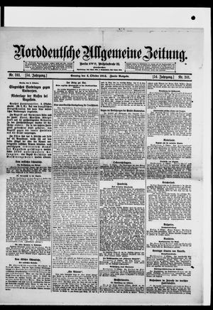 Norddeutsche allgemeine Zeitung vom 04.10.1914