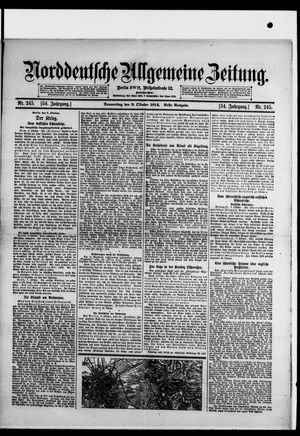 Norddeutsche allgemeine Zeitung vom 08.10.1914