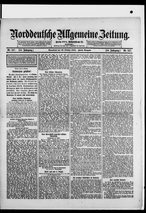 Norddeutsche allgemeine Zeitung vom 10.10.1914