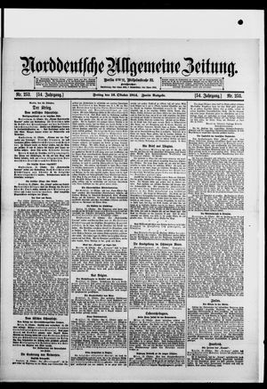 Norddeutsche allgemeine Zeitung vom 16.10.1914