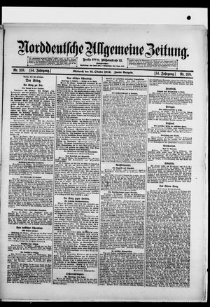 Norddeutsche allgemeine Zeitung vom 21.10.1914