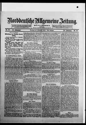 Norddeutsche allgemeine Zeitung vom 03.11.1914