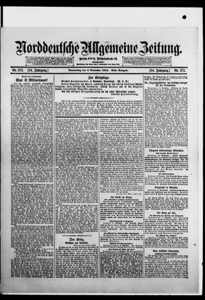 Norddeutsche allgemeine Zeitung on Nov 5, 1914