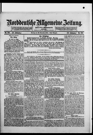 Norddeutsche allgemeine Zeitung vom 22.11.1914