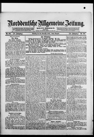 Norddeutsche allgemeine Zeitung on Nov 24, 1914