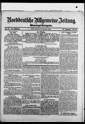 Norddeutsche allgemeine Zeitung on Dec 14, 1914