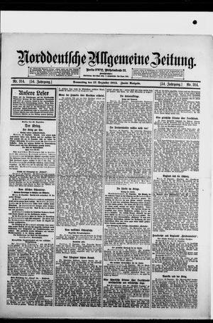 Norddeutsche allgemeine Zeitung on Dec 17, 1914