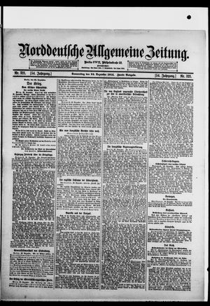 Norddeutsche allgemeine Zeitung vom 24.12.1914