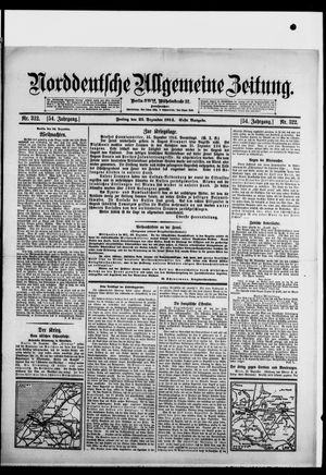 Norddeutsche allgemeine Zeitung vom 25.12.1914
