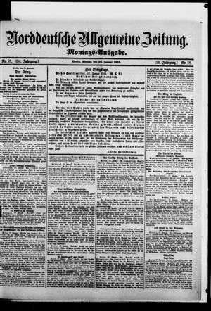 Norddeutsche allgemeine Zeitung vom 18.01.1915